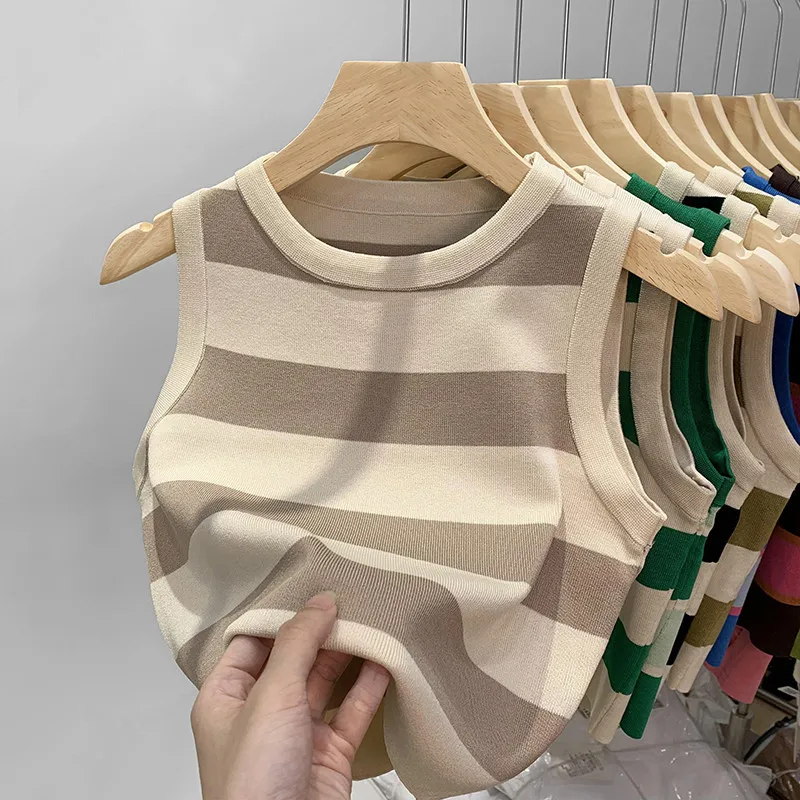 Women Striped Summer Sweater Vest