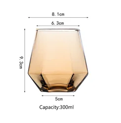 1.5 Liter Elegant Amber Diamond Shape Iced Tea Drinking Water