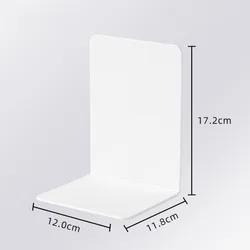 Modern L - Shaped Desk Organizer: Minimalist Durable Bookends and Display Rack (White)