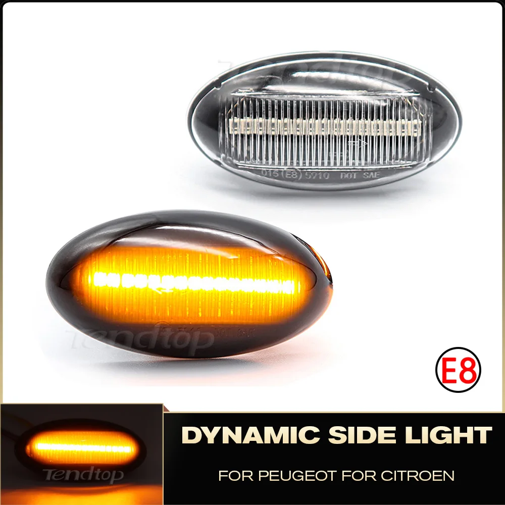 

LED Flashing Side Marker Light Dynamic Turn Signal Lamp Car Tuning Indicator For Peugeot 307 206 407 107 607 1007 C1 C2 C3 C5 C6