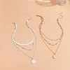 Collier rond à trois couches en argent Sterling 925 pour femmes, chaîne serpent Simple, breloque, cadeaux de fête de mariage, bijoux exquis