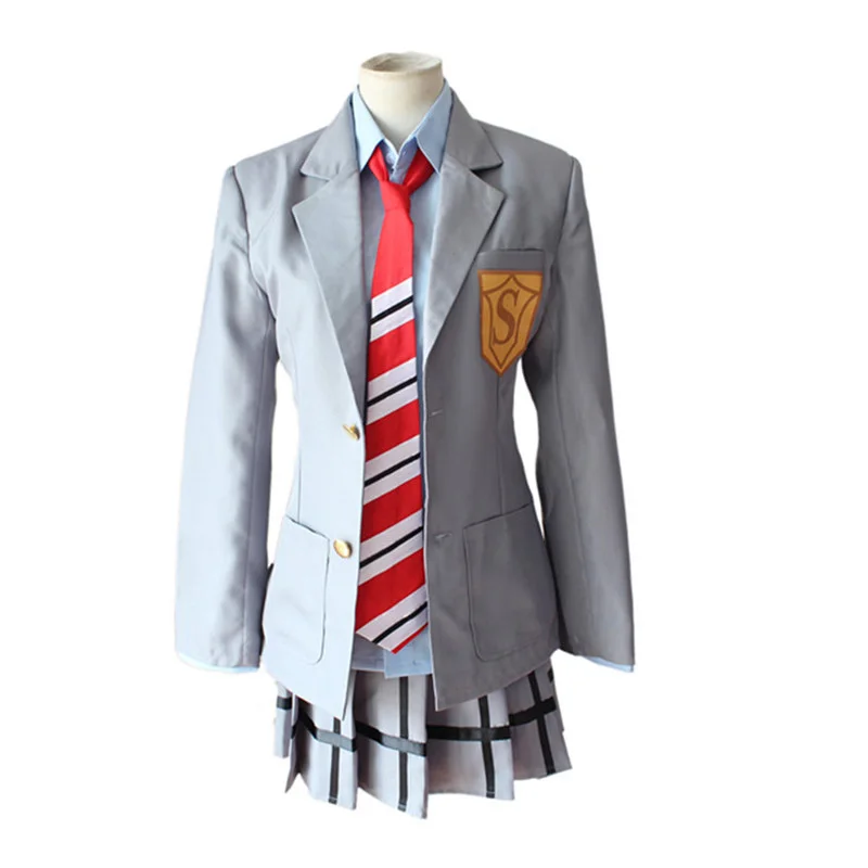 

Anime Your Lie in April Miyazono Kaori Cosplay Costumes Girls School Uniform Suit Halloween Party Women Dress Outfit