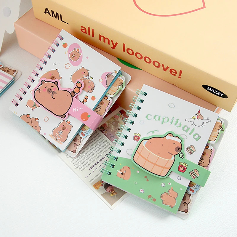 Cute Capybara Coil Book A7 Loose-Leaf Notebook Notepad Learn Stationery Planner Diary Weekly Planner School Supplies Gifts 4
