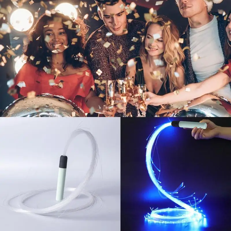 Fiber Optic Whip LED Whips LED Light Up Swivel Dancing Fiber Optic Whips Reusable Battery Powered Glowing With 4 Variable
