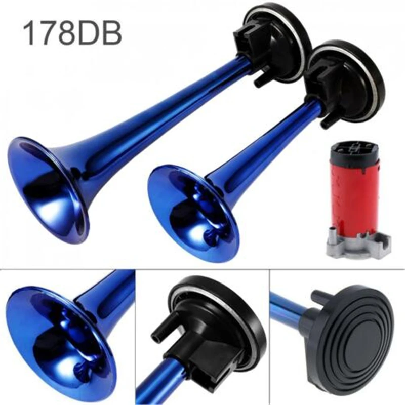 12V 178Db Auto Car Claxon Air Horns Set Super Loud Dual Tone Con Compressore A Tromba 12V Per Moto Car Boat Truck Vehicle