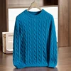 Class A 100% Pure Cashmere Sweater Men's Round Neck Pullover Casual Twisted Flower Knit Bottom Sweater Thick In Autumn Winter 5