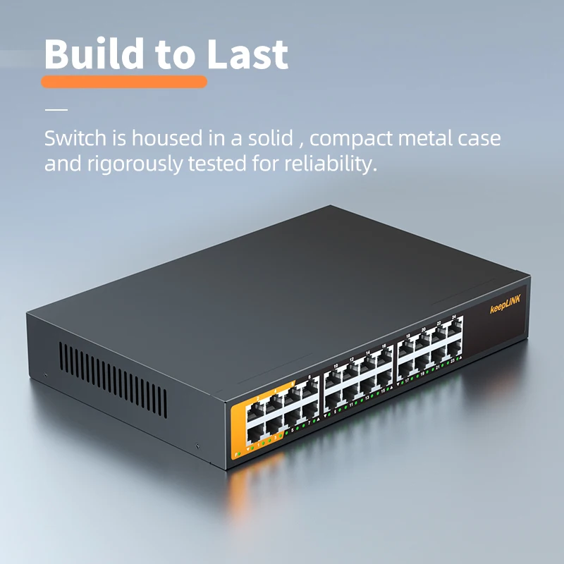 KeepLiNK 24-Port Gigabit Ethernet Switch Unmanaged Plug and Play - Imagen 4