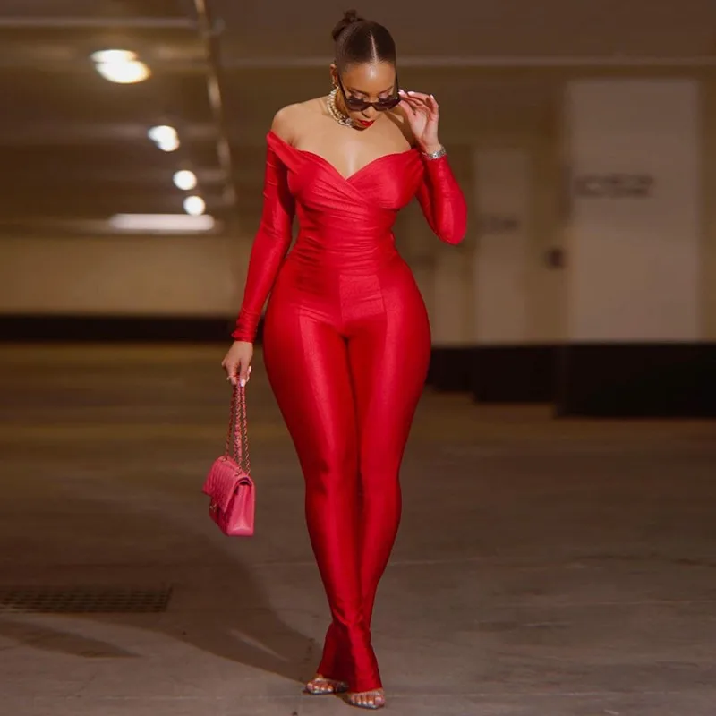 

Women V-neck Long Sleeve Short T-shirt and High Waist Long Pants 2 Piece Sets Female Sexy Night Club Outfit Tracksuit Streetwear