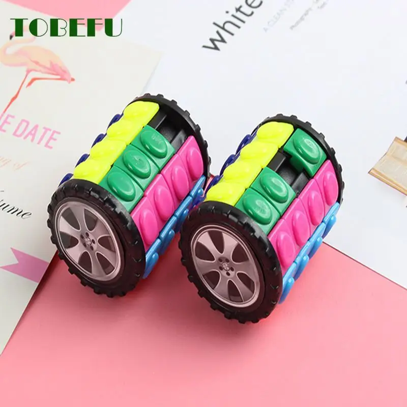 TOBEFU 3D Magic Corn Cube Tower Puzzle Speed Cube Wheel Rotating Game Cubos Cylindrical Toys for Children Educational Gifts 4