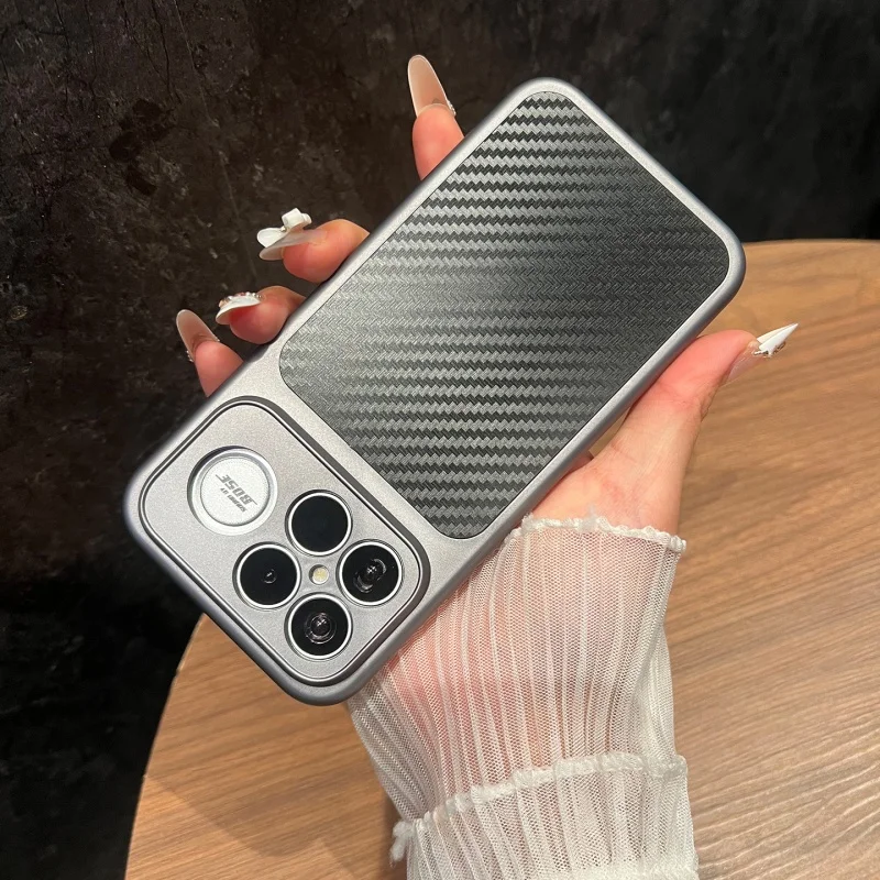 Retro Carbon Fiber Matte Shockproof Magnetic Wireless Charging Case