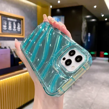 글리터 레이저 네온 케이스, 아이폰 14, 13, 12, 11, 프로 맥스, XS, X, XR, 6S, 7, 8 플러스, SE3, 2020 물 잔물결, 스페이스 쉘 실리콘 소프트 커버