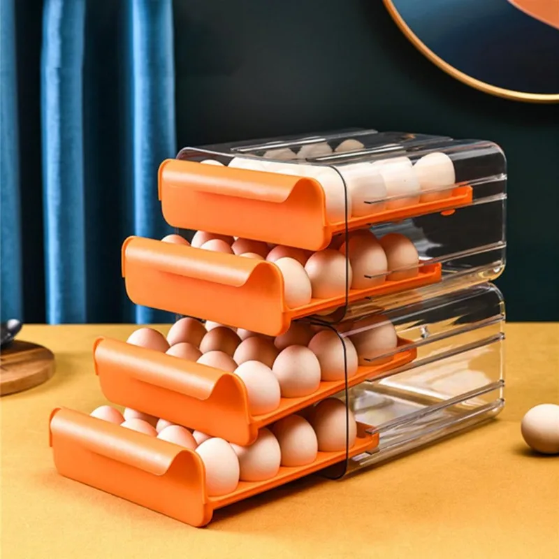 

Egg Storage Box Practical Airtight 32 Grids Fresh Preservation Egg Organizer Fridge Kitchen Organization