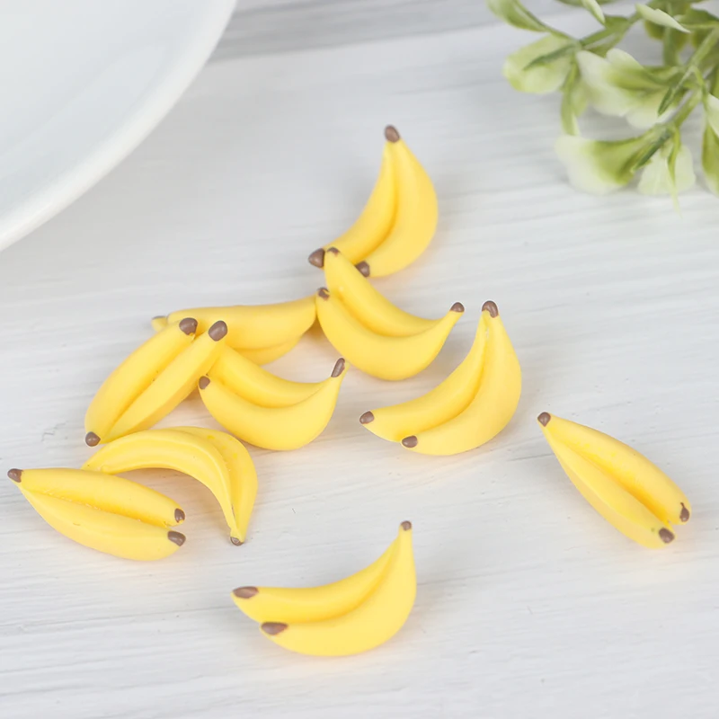 10Pcs 1:12 Dollhouse Miniature Resin Artificial Fake Miniature Food Fruit Banana Play DollHouse Toy Decorative Craft 3