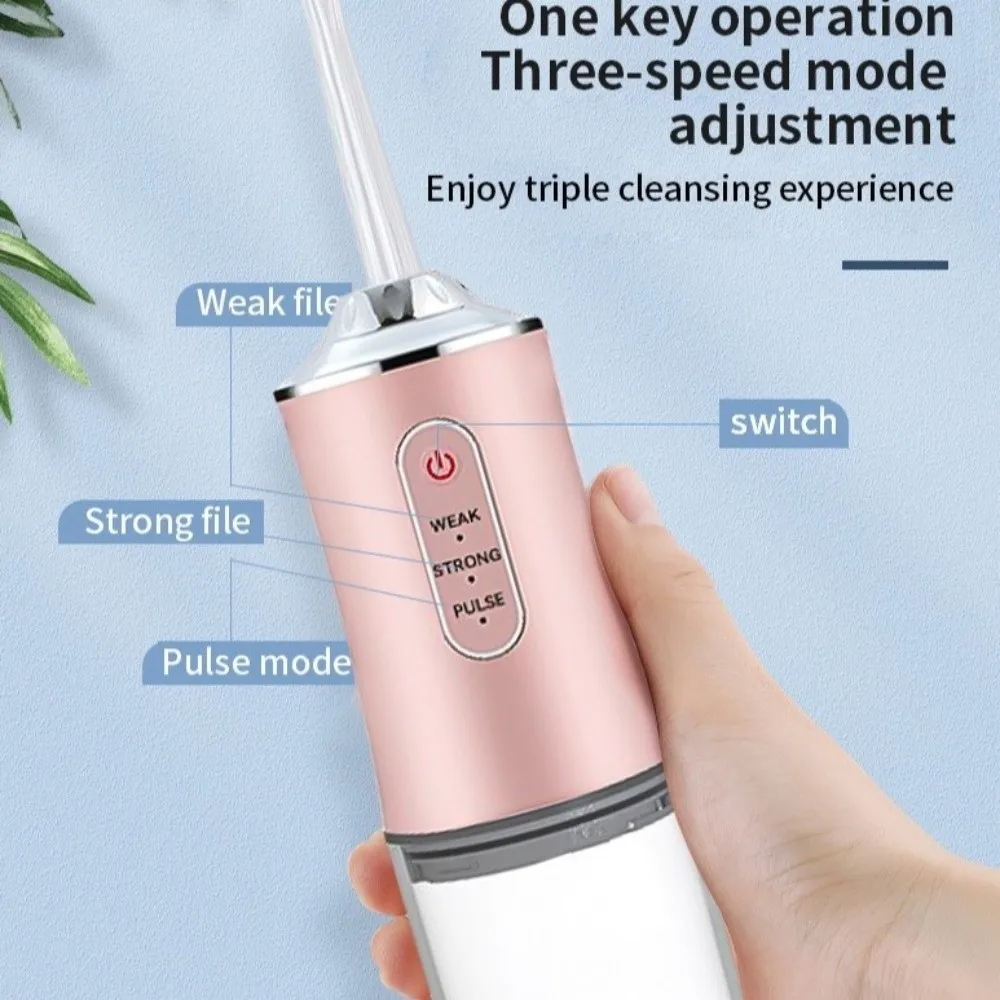 4개의 제트팁 전동 구강세척기 3가지 모드 USB 충전식 구강세척기 220ml 구강케어 치과용 침대 스프링클러 구강세정제