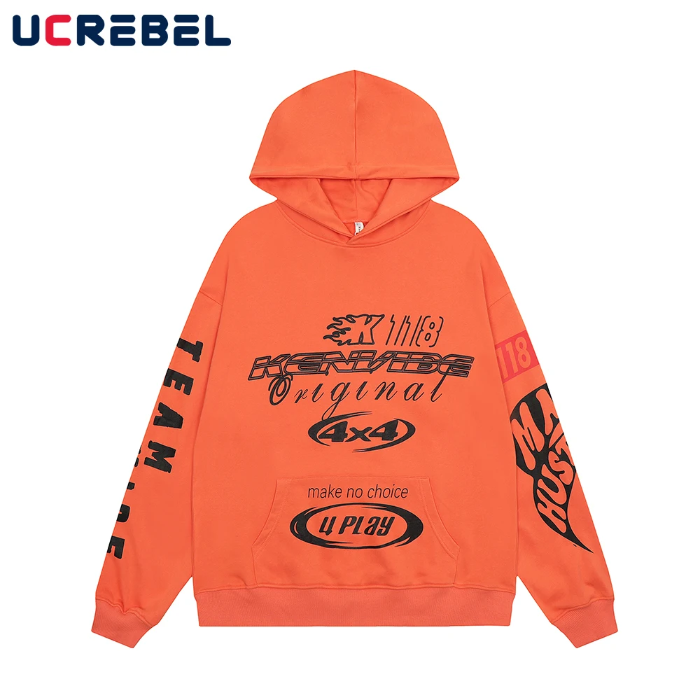 

Autumn Simple Letter Print Hooded Sweatshirts Mens Streetwear Loose Long Sleeve Hoodies Men