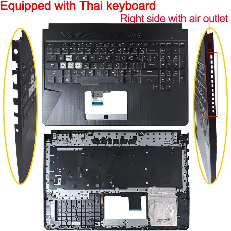 ASUS TUF Gaming FX505 LCD Back Cover + Bezel & Hinges – Black/Red – For FX505, FX86 Series – US Seller-973267