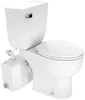 Macerating Upflush Toilet Kit with Standard Bowl White Toilet Bowl  Squat Toilet Tank Button Single Push 1