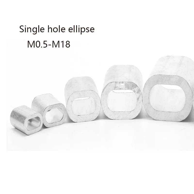 5-100 stücke Aluminium hülse Draht Crimp buchse Einloch futter Oval Lochs chloss Aluminium Schnallen Kabels topper Crimp kabel