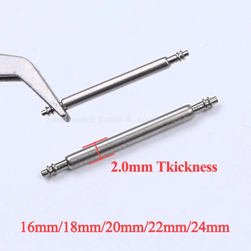 Premium Set of 20 Metal Spring Bar Link Pins for Watch Straps - Various Thickness Options