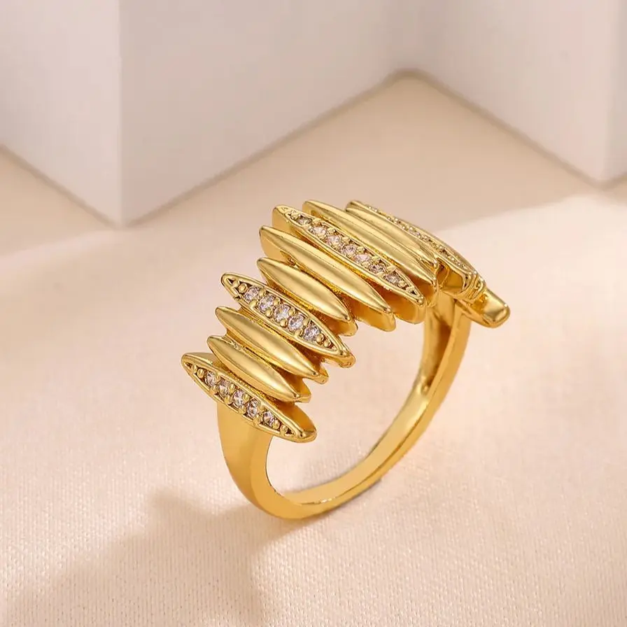 Zircon Multi-layered Ring for Women Adjustable Ring