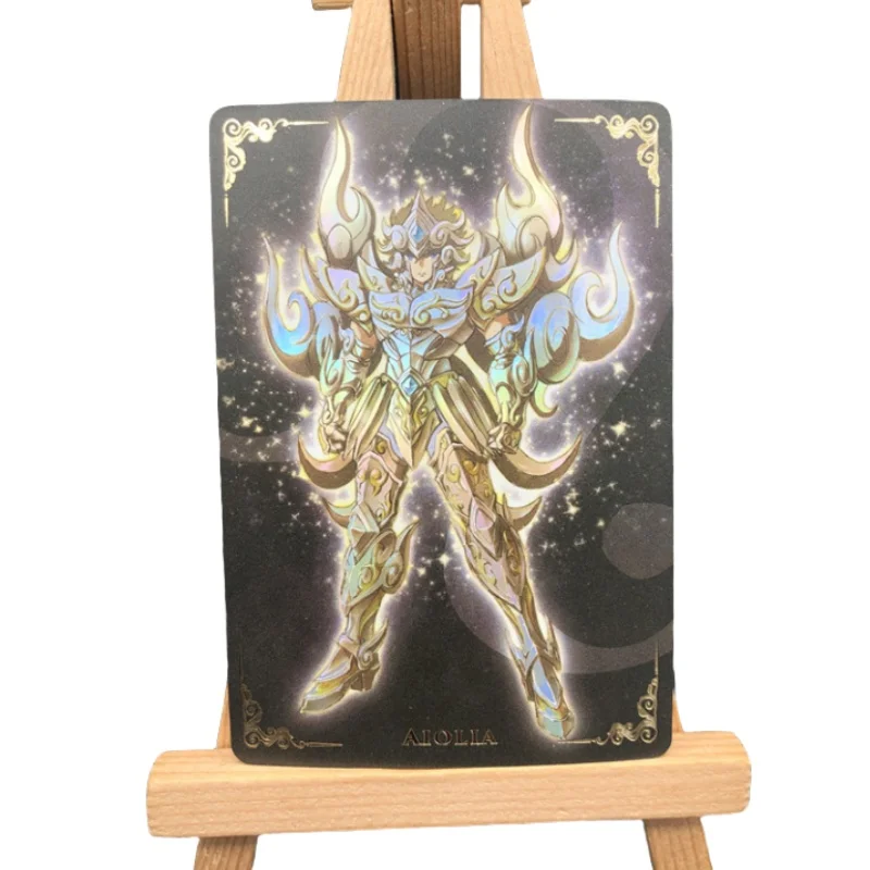 

Флэш-карта Saint Seiya, сделай сам из золотой ткани, 12 листов, горячее тиснение, радуга, экшн-игрушка, фигурки аниме, Коллекция игр