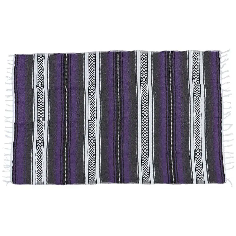 Authentic Mexican Falsa Blanket Hand Woven Yoga Mat Blanket - Foto 2