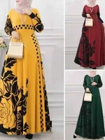 Muslim Fashion Abaya Modest Fashion Women Floral Casual Elegant Long Maxi Dress Turkey Style Muslim Woman Robe Abayas