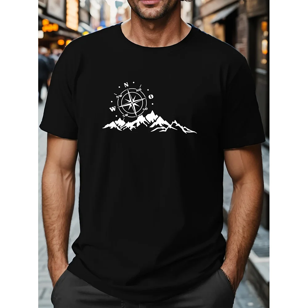 

Футболка мужская с коротким рукавом, Повседневная Свободная дышащая одежда, модный принт, круглый вырез, летняя рубашка, большие размеры