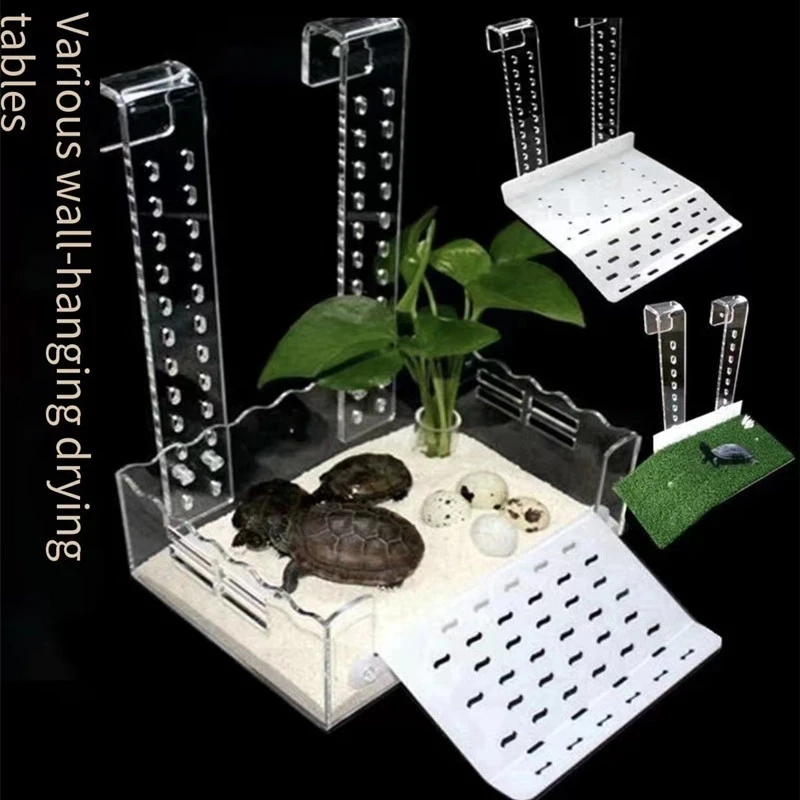 

Wall-mounted tortoise terrace climbing frame deep water fish tank floating platform lying platform climbing ladder high water le