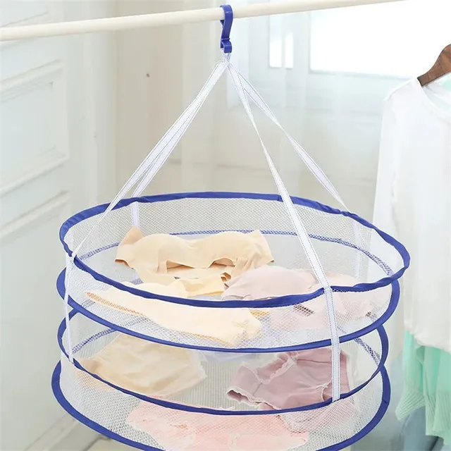 Összecsukható Ruhadarab Ruhák Lapos Szárító Háló Zokni Pulóver Állvány Méhsejtek Kerek Szélálló Lógó Mosó - Image 2