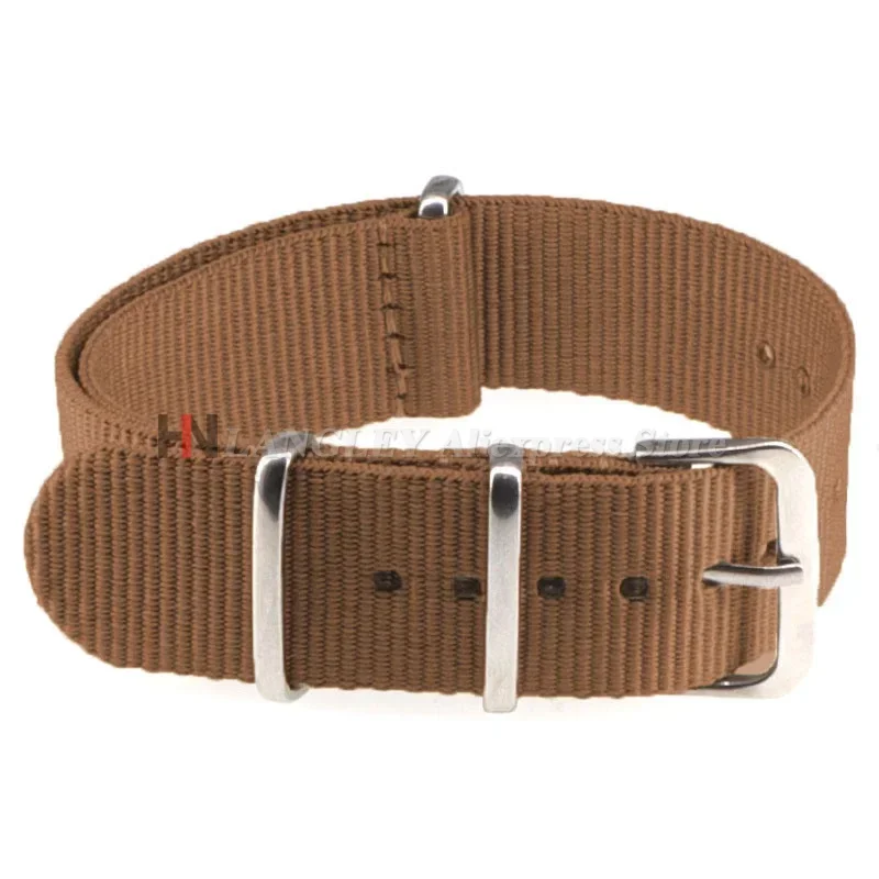 Nylon Army Sports Black Watch Strap - Fabric Band with Buckle