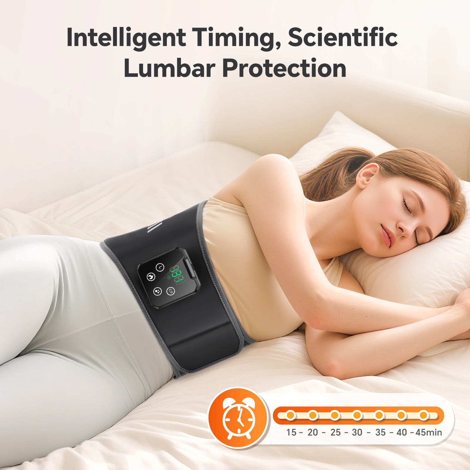 Type-C Rechargeable Warm Cold Compress Air Compression Waist Massage Belt for Body Relaxation Comfort Heating Ice Pack