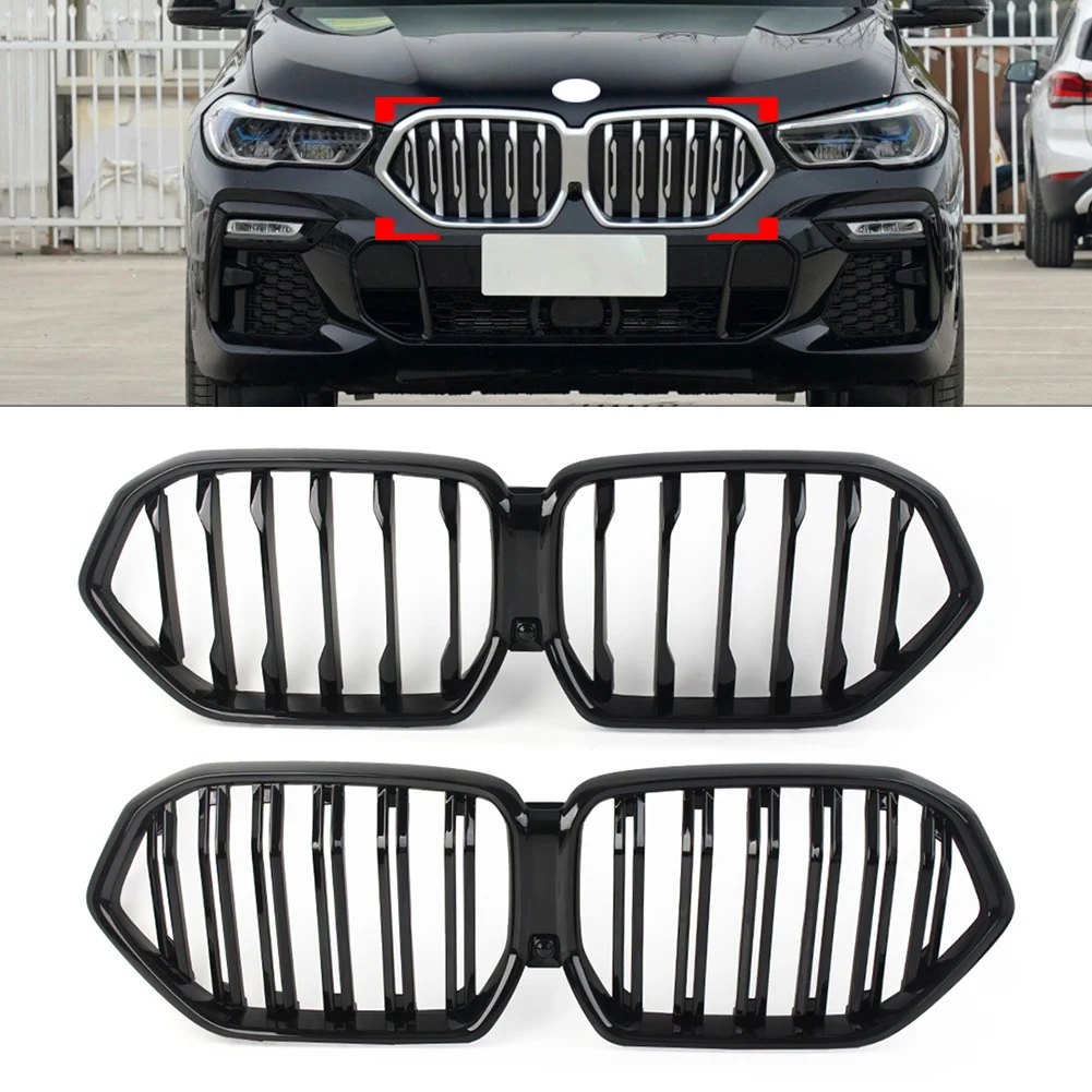 

Glossy Black Car Front Kidney Grill Grille For BMW X6 G06 2020 2021 2022 2023