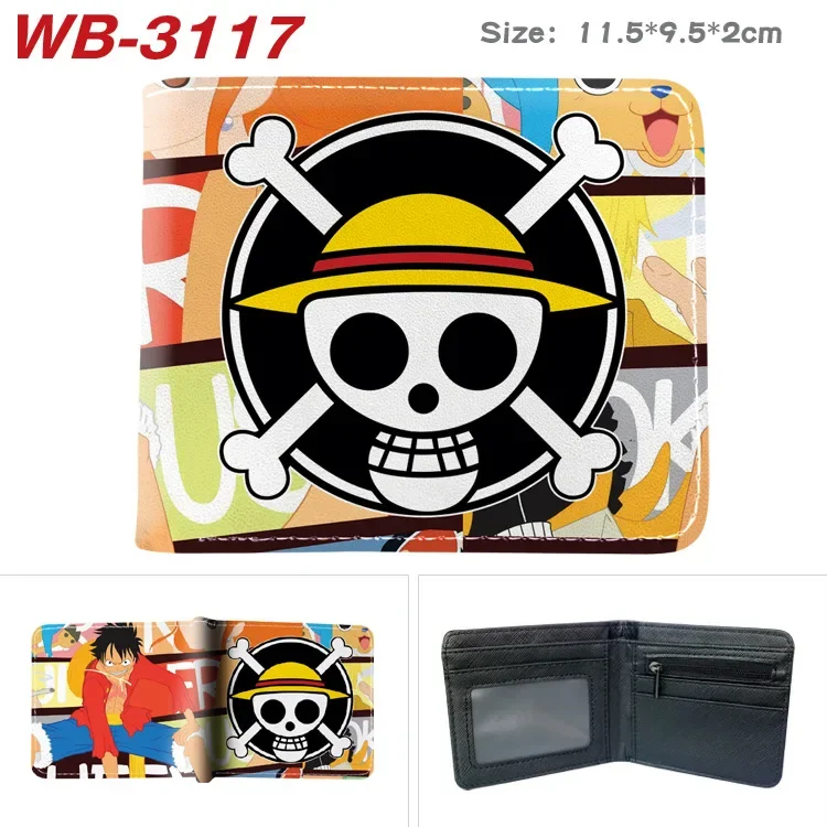 

One Piece Anime Peripheral Full Color Wallet One Piece Luffy Printed Coin Purse Half-fold Short Wallet Card Holder Children's