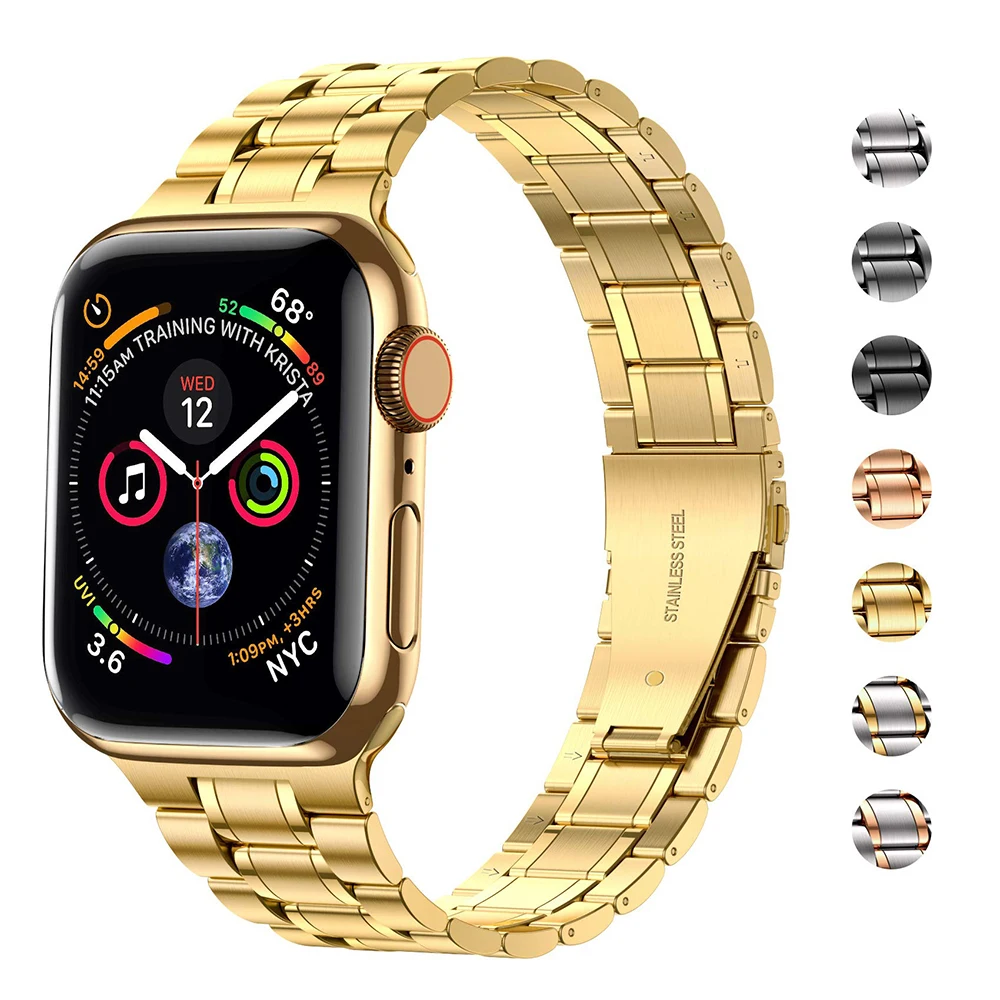 Premium Stainless Steel Watch Strap with Soft TPU Case