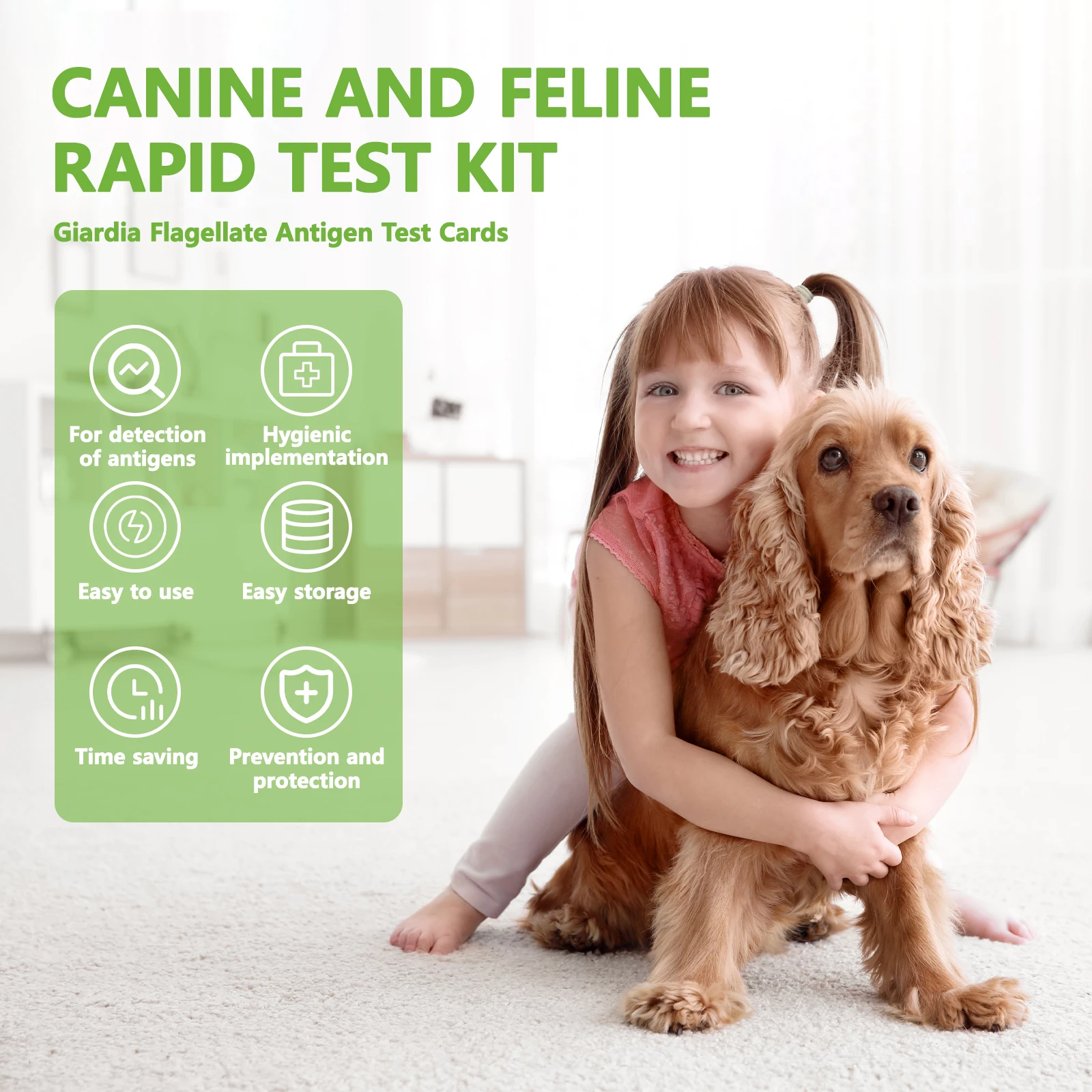 Dog Virus Detection Card Feline Virus Test Kits 10 Pcs GIA-Canine & Feline GIARDIA Rapid Home Health Test Kit for Dogs & Cats