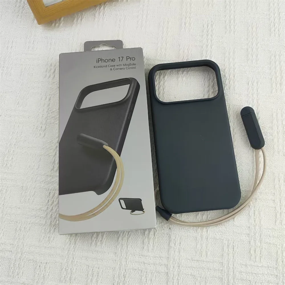 Stylish Lanyard Kickstand Phone Case with Magnetic Wireless Charging and Camera Control AI Buttons Cover