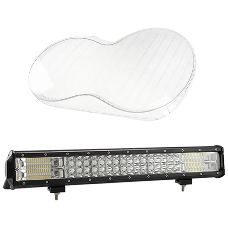 

2 Pcs Car Accessories: 1 Pcs LED Light 20 Inch Triple Row Flood Spot & 1 Pcs Car Front Left Headlight Lens Lampshade