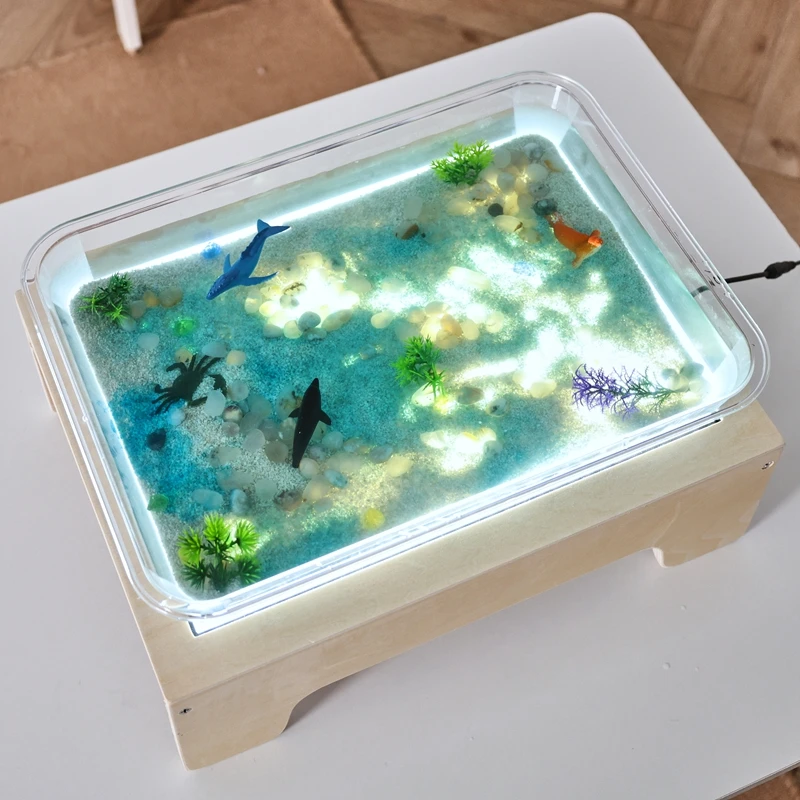 Montessori-Tischtafel lassen Objekte fluoreszenzenzenz lebendig und den Nachtlichtmodus des beweglichen Lichtempfindlichen – Detail 20