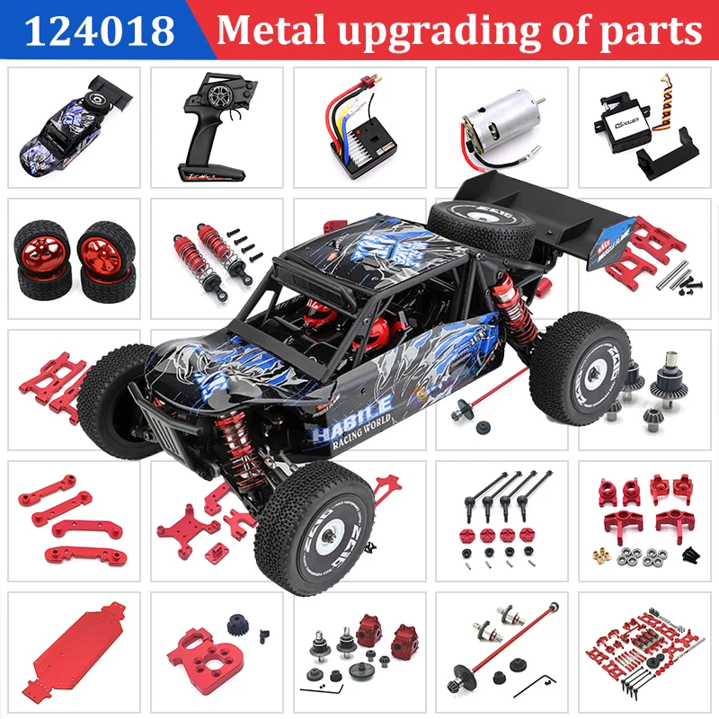 Wltoys 124016 124019 124018 1/12 RC카, 전면 및 후면 암, 자동차 액세서리, 성인용 브러시리스 모터, Rc 크롤러