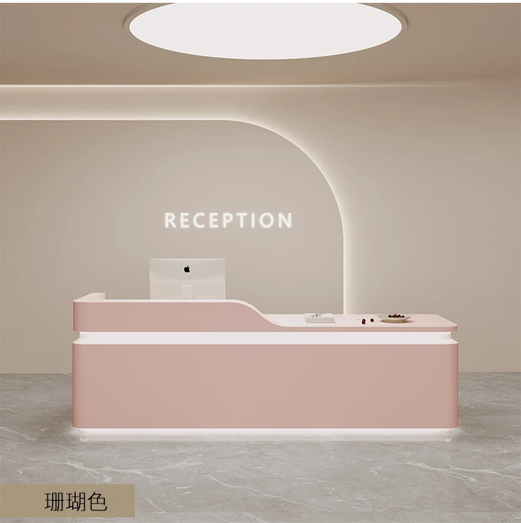 Description Picture 4 of itemExecutive Mobile Reception Desks Luxury Podium Futuristic Study Reception Desks Standing Mostrador Recepcion Salon Furniture