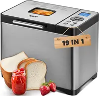 Bread Maker, 19-in-1 Automatic Bread Machine Stainless Steel with Ceramic Pan,15H Timer&1H Keep Warm, Sourdough, Gluten- 1