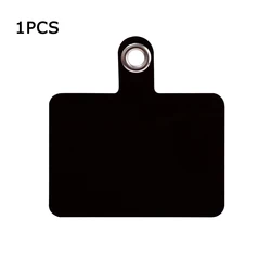 Universal Anti - Theft Telescopic Phone Tether with Card Holder and Charm (Black Patch)