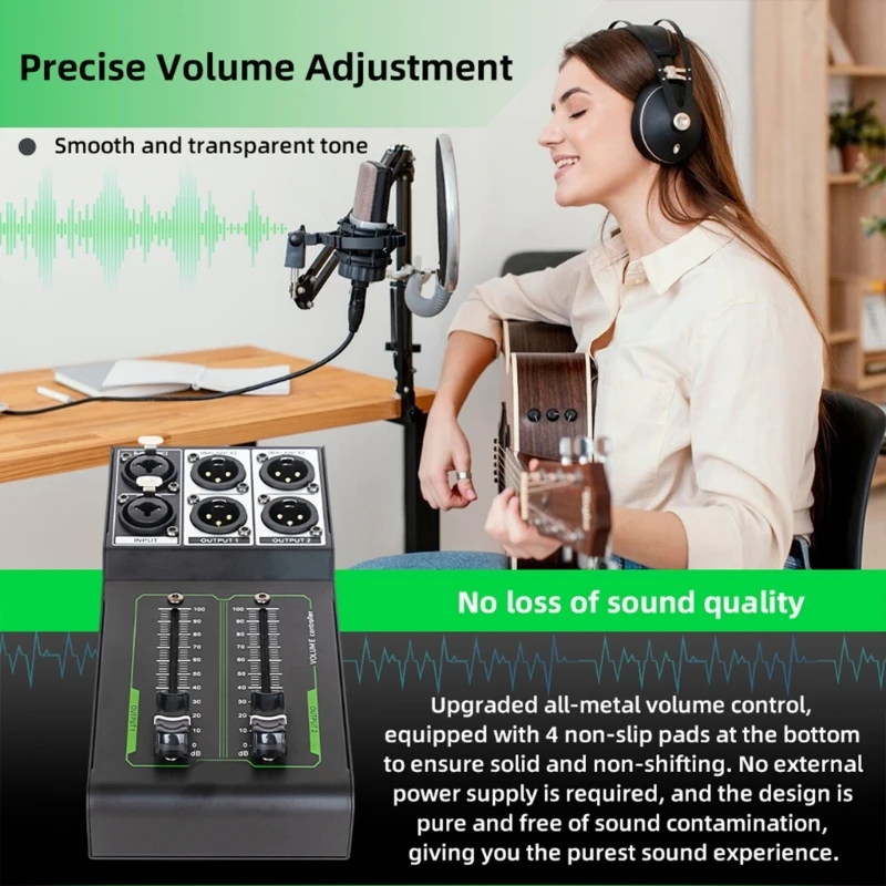 Headphone Amplifier audio mixer audio interface audio processor Robusts Volumes Controller for Long Last Performances Plugs and Play
