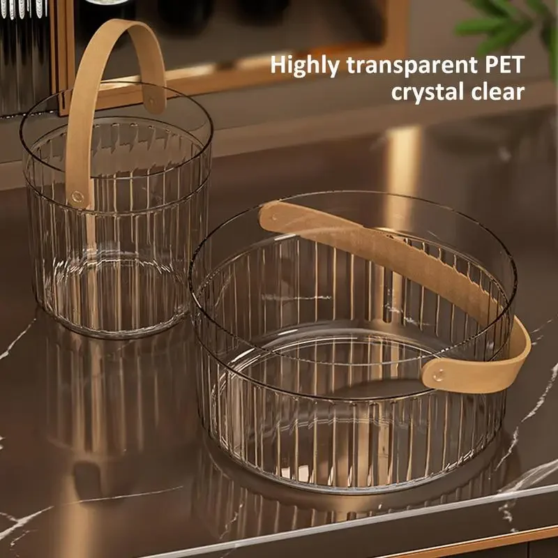 Bar Ice Bucket Portable Uncovered Beverage Beer Transparent Storage Refrigerated Ice Storage Bucket for Parties