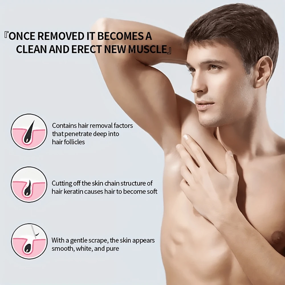 Men Painless Hair Remover Cream Mild Non Irritating Inhibition Hair Growth Eliminate Beard Body Chest Private Parts Depilatory 5