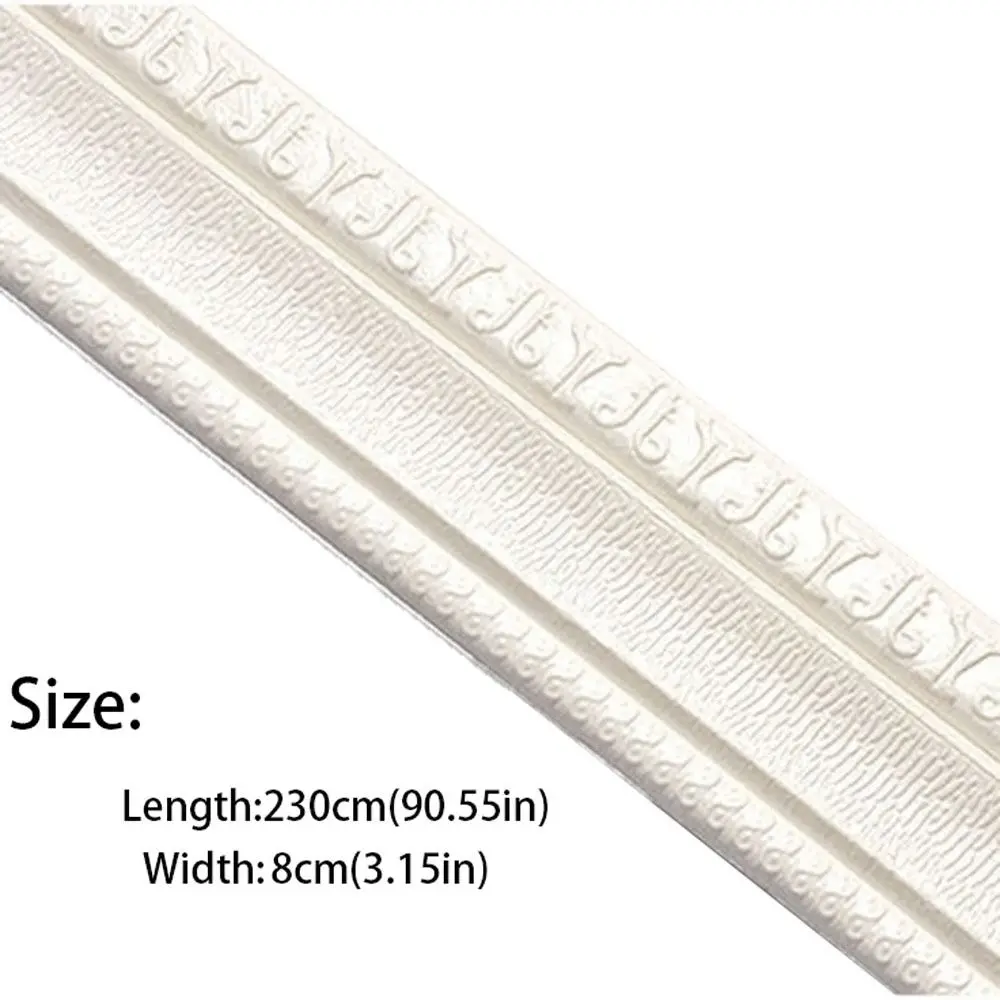 3D Wall Stickers 230cm Self-adhesive 3D Foam Wall Edge Strip Stickers Waterproof Skirting Border Decor Wall Sticker