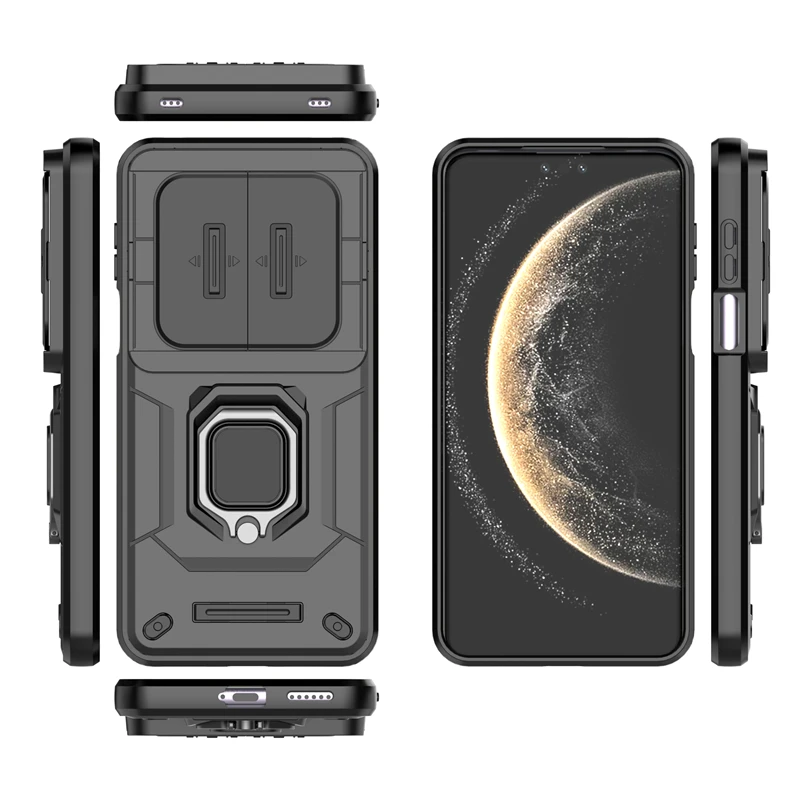 Shockproof Back Slide Lens Ring Holder Case Cover - New Protective s