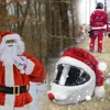Plush Santa Claus Helmet Cover Christmas Helmet Cover Elastic Motorcycle Santa Claus Funny Cover Motorcycle Accessoories 3