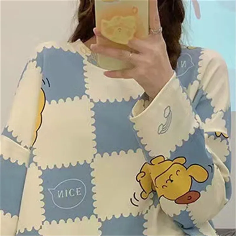 Maternity Nightgown Set Four Seasons Pregnant Woman Long-Sleeved Loose Homewear